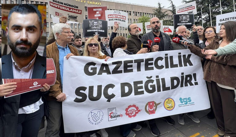Ankara Adliyesi önünde Alican Uludağ’a destek çağrısı: “Gazetecilik suç değildir”