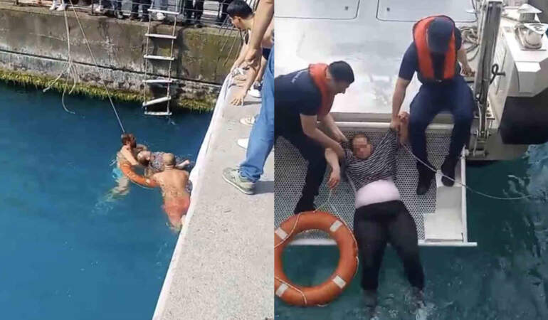 Sarıyer’de can pazarı! Denize düşen kadını vatandaşlar kurtardı