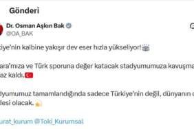Ankara’nın yeni stadyumu son görüntüleriyle paylaşıldı