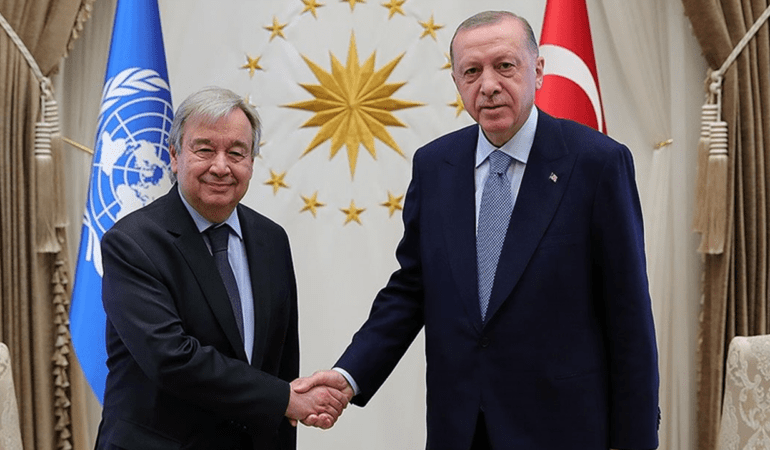 Cumhurbaşkanı Erdoğan, BM Genel Sekreteri Guterres’le Görüştü