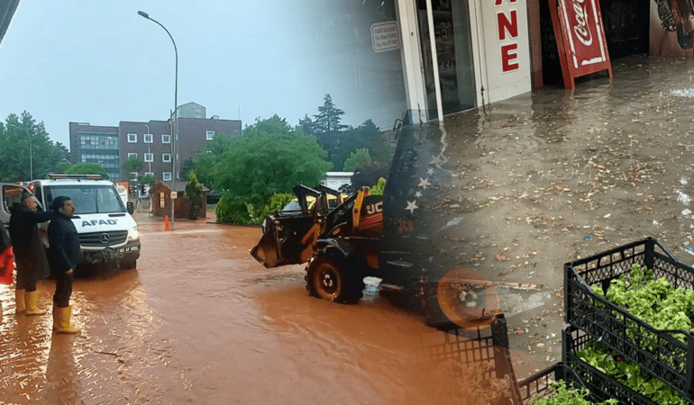 Kırşehir’de Sel Alarmı: Cadde ve İş Yerlerini Su Bastı