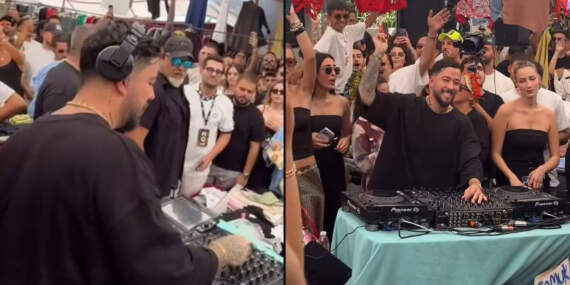DJ Mahmut Orhan’dan Alaçatı pazarında sürpriz performans
