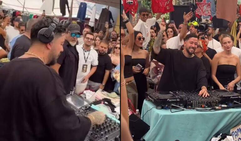 DJ Mahmut Orhan’dan Alaçatı pazarında sürpriz performans