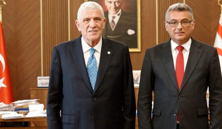 KKTC Cumhurbaşkanı Erhürman, İYİ Parti lideri Dervişoğlu ve heyetini kabul etti