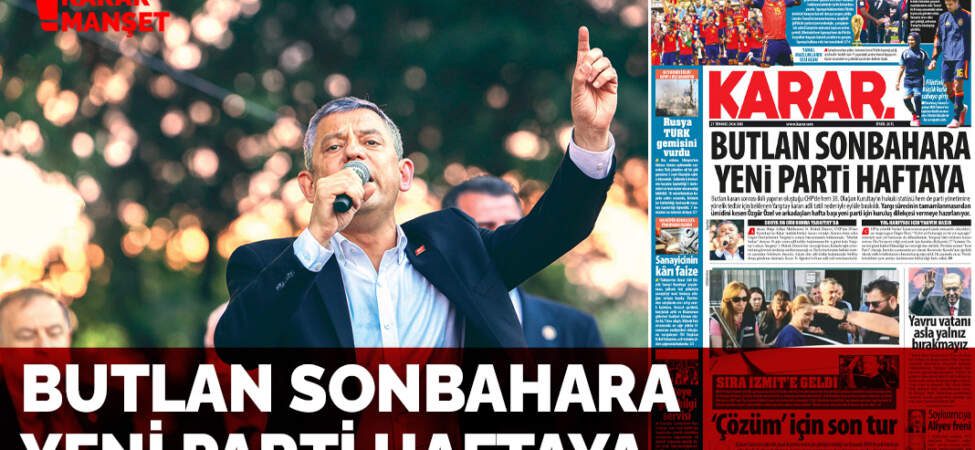 Butlan sonbahara yeni parti haftaya
