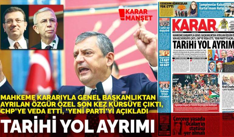 Mahkeme kararıyla genel başkanlıktan ayrılan Özgür Özel son kez kürsüye çıktı, CHP’ye veda etti: Tarihi yol ayrımı