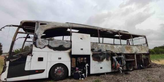 Ankara’da Seyir Halindeki Yolcu Otobüsü Birden Alev Aldı ,Küle Döndü!