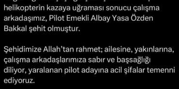 Sincan’da Helikopter Kazası: Pilot Şehit Oldu, Pilot Adayı Yaralandı