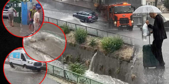 İstanbul’da Sağanak Hayatı Felç Etti! Caddeler Göle Döndü