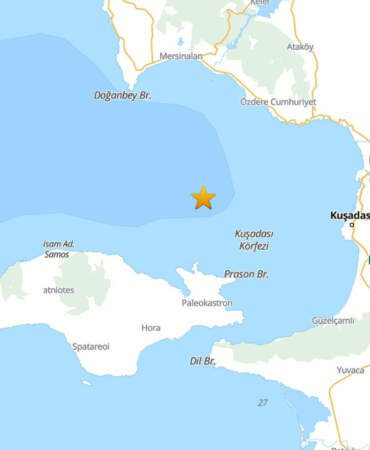 İzmir Menderes Açıklarında Deprem