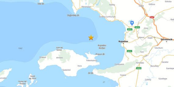 İzmir Menderes Açıklarında Deprem