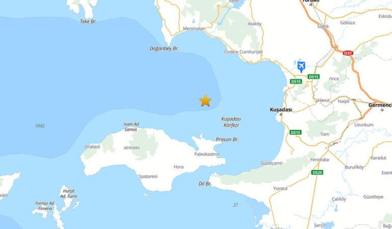 İzmir Menderes Açıklarında Deprem