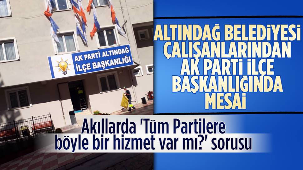 Altındağ Belediyesi Ekipleri Ak Parti İlçe Başkanlığının Kapısını Boyadı