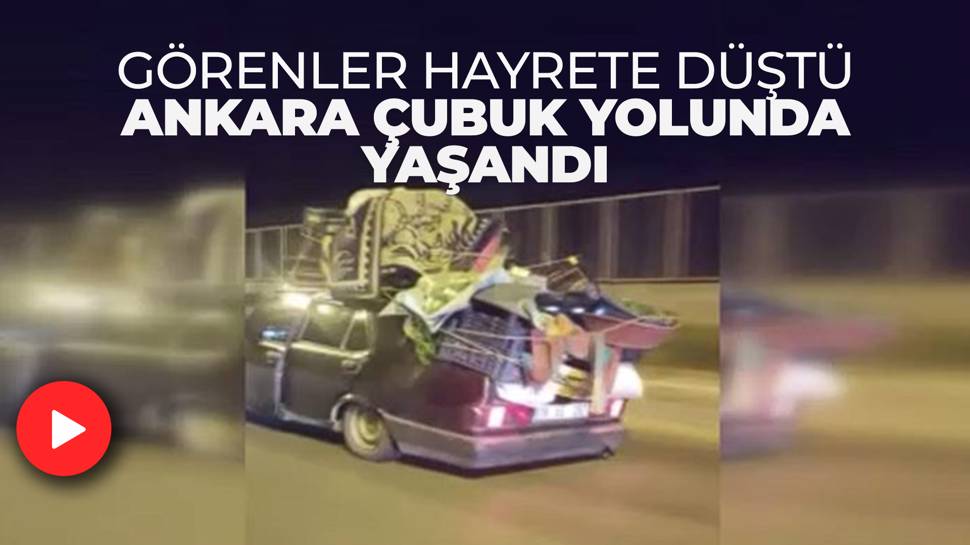 Ankara’da Aşırı Yük Taşıyan Otomobil Trafiği Tehlikeye Attı