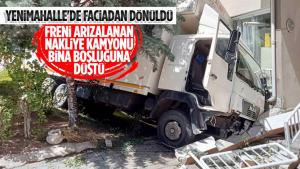 Ankara’da Feci Kaza! Nakliye Kamyonu Bina Boşluğuna Düştü