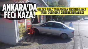 Ankara’da Kontrolden Çıkan Araç, Taksi Durağına Girdi