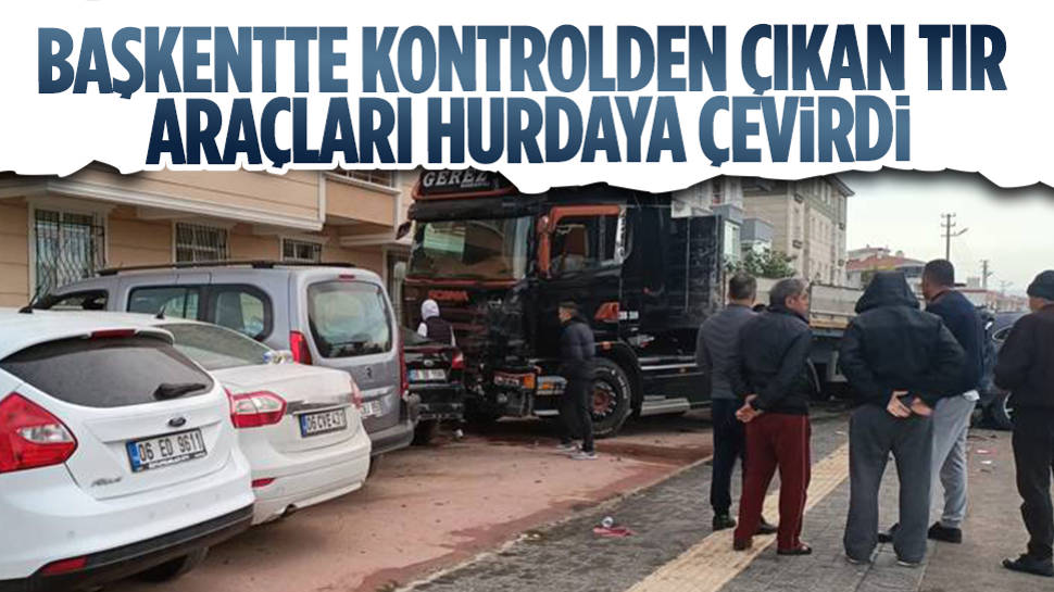 Ankara’da Kontrolden Çıkan Tır 8 Araca Çarptı