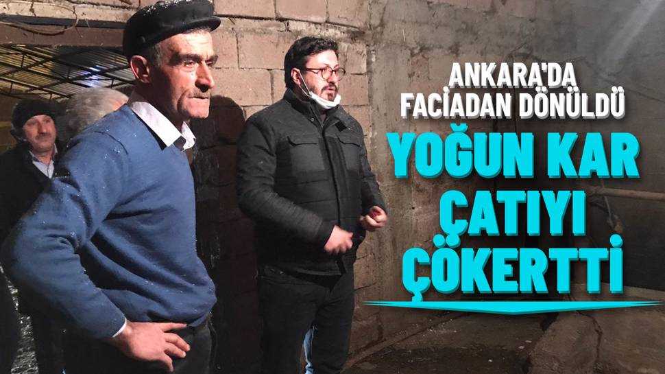 Ankara’da Yoğun Kar Yağışı Çatıyı Çökertti