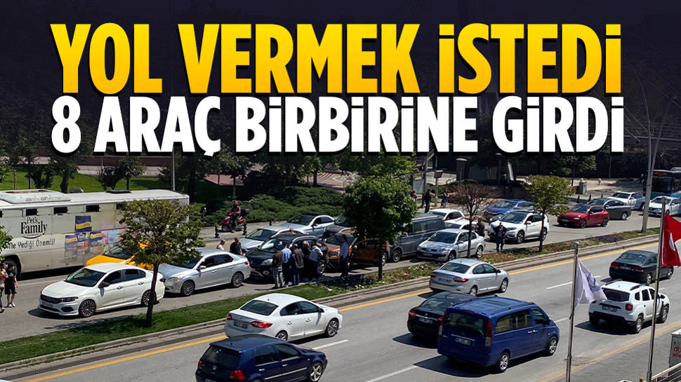 Ankara’da Zincirleme Kaza! 8 Araç Birbirine Girdi