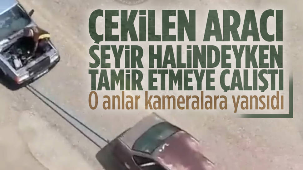 Araç Çekilirken Tamir Etmeye Çalıştı