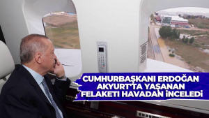 Cumhurbaşkanı Erdoğan, Ankara’daki Sel Bölgesini Havadan Inceledi