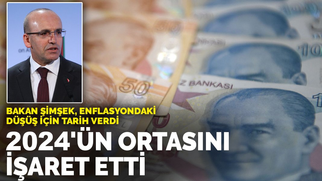 Bakan Şimşek enflasyondaki düşüş için tarih verdi: 2024’ün ortasını işaret etti