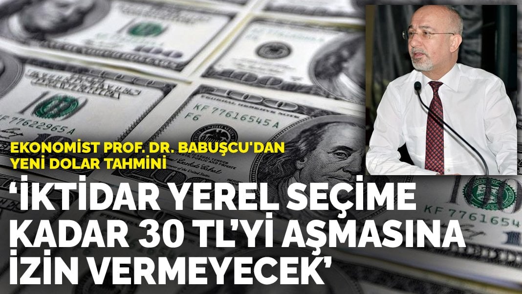 Ekonomist Prof. Dr. Babuşcu’dan yeni dolar tahmini: İktidar yerel seçime kadar 30 TL’yi aşmasına  izin vermeyecek