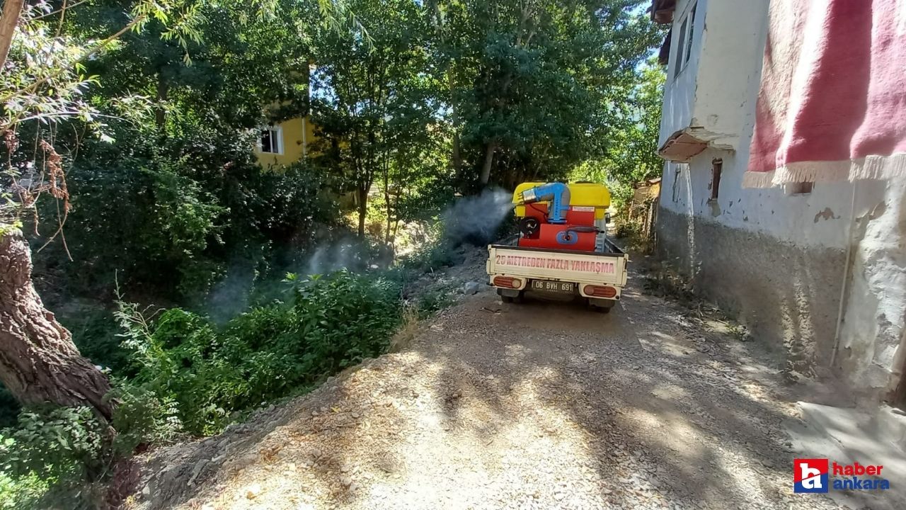 Akyurt Belediyesi ekipleri yoğun mesaiye başladı! İlaçlama çalışmaları devam ediyor!