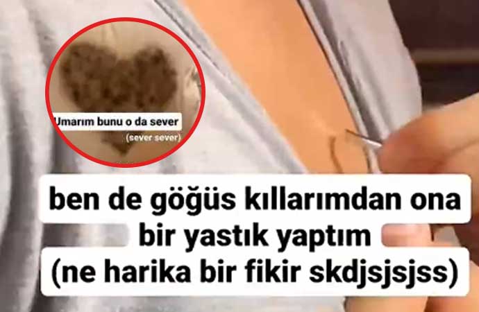 Sevgilisi için göğüs kıllarını yoldu! “Her gece göğsümde yatıyormuş gibi yapabilir”