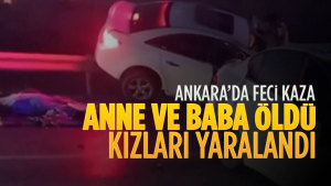 Ankara’da Çarpışan Otomobillerden Biri Bariyerlere Saplandı… 2 Ölü, 1 Yaralı…