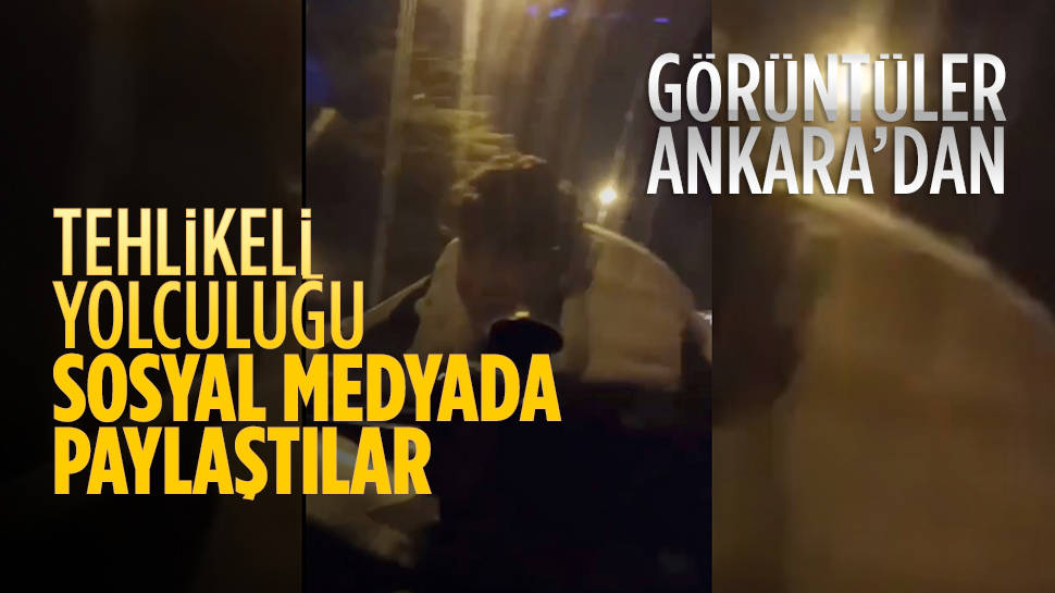 Tehlikeli Yolculuğu Sosyal Medyada Paylaştı… Görüntüler Ankara’dan…
