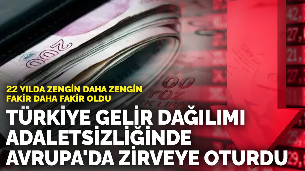 22 yılda zengin daha zengin fakir daha fakir oldu: Türkiye gelir dağılımı adaletsizliğinde Avrupa’da zirveye oturdu