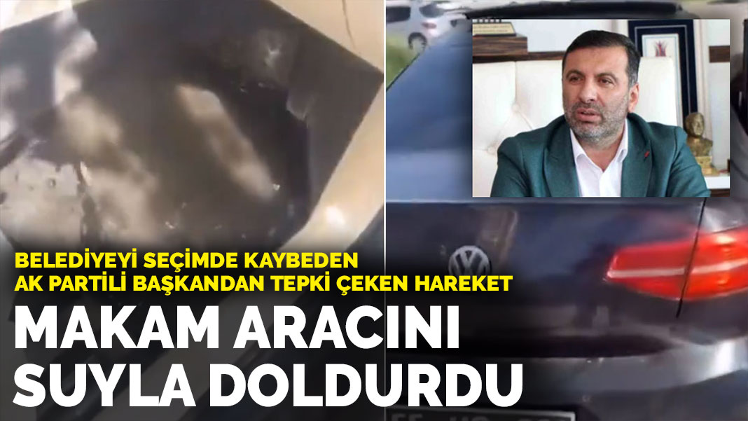 Seçimde kaybedince makam aracını suyla doldurdu