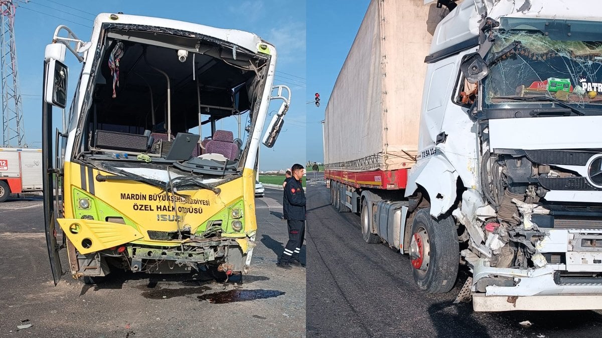 Mardin’de halk otobüsü ile TIR birbirine girdi: Çok sayıda yaralı var