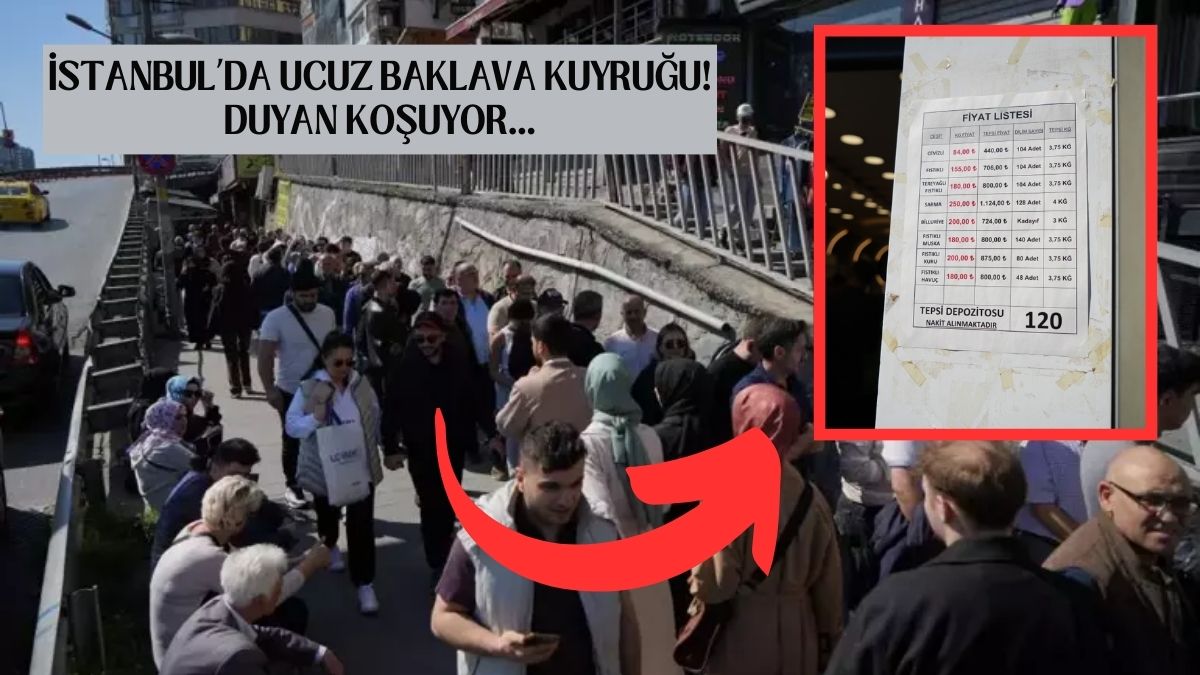 İstanbul’un en ucuz baklavası orada satılıyor! Kapıda kuyruk hiç bitmiyor:  Kilosu 84 TL’den taze taze bitiyor