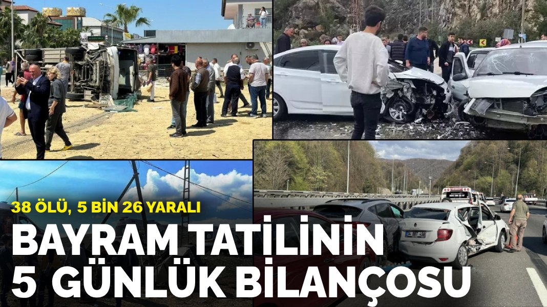 Bayram tatilinin 5 günlük bilançosu: 38 ölü, 5 bin 26 yaralı