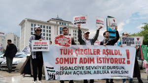 AKP Genel Merkezi önünde ‘İsrail’ protestosu: Nihat Zeybekci’nin sözlerine tepki!