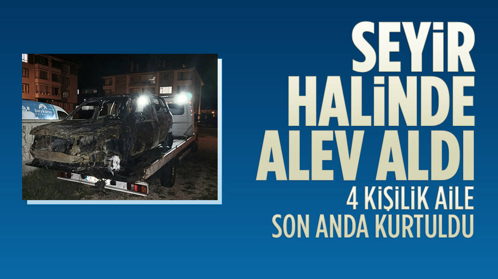 Beypazarı’nda Otomobil Seyir Halindeyken Alev Aldı