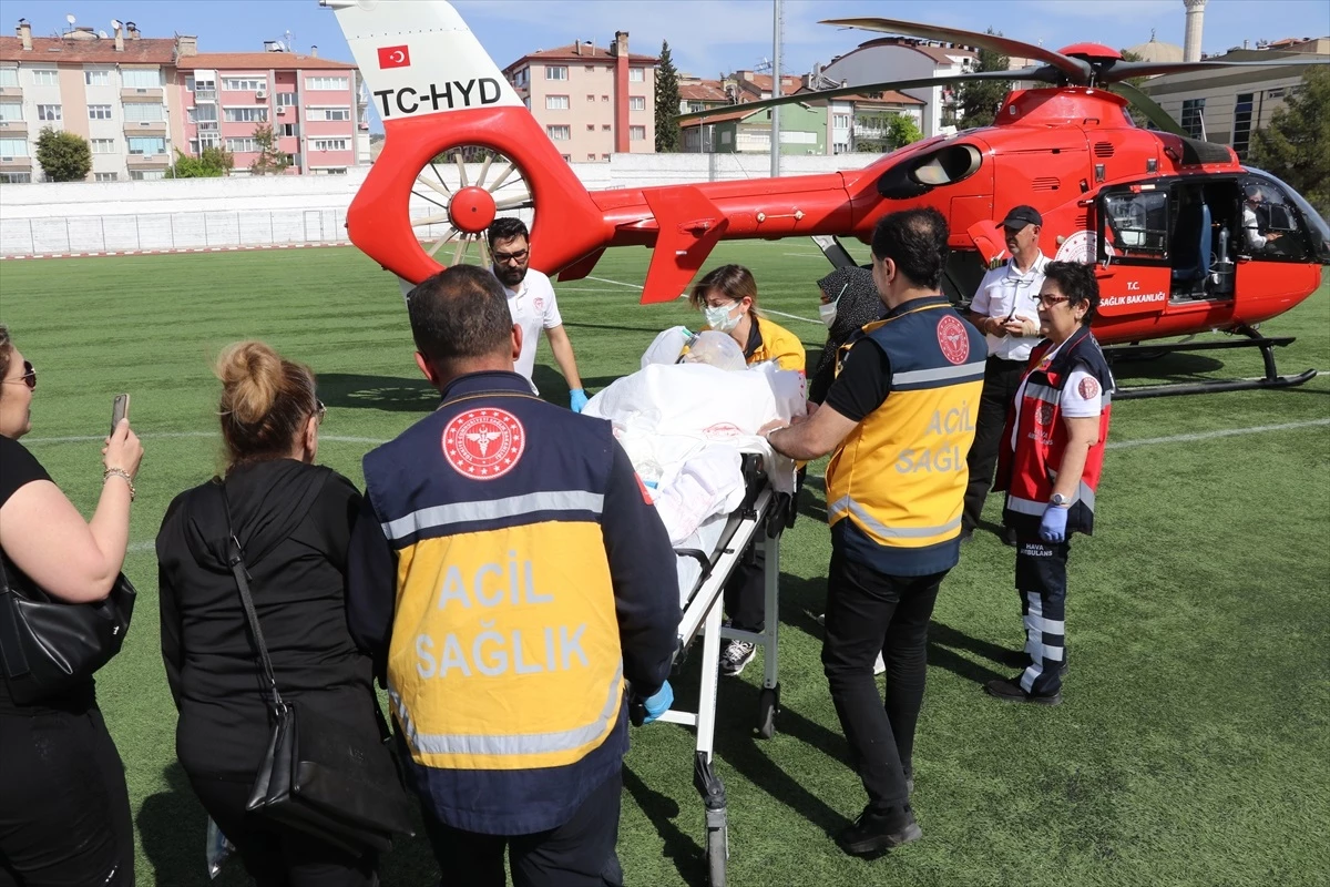 KOAH hastası ambulans helikopterle Ankara’ya sevk edildi