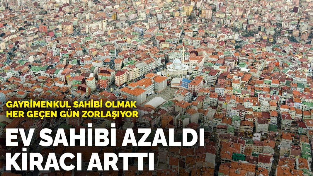 Gayrimenkul sahibi olmak her geçen gün zorlaşıyor: Ev sahibi azaldı kiracı artı