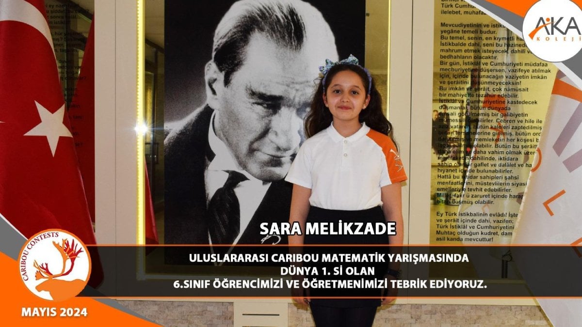 6. sınıf öğrencisi Sara Melikzade’den Türkiye’yi gururlandıran başarı