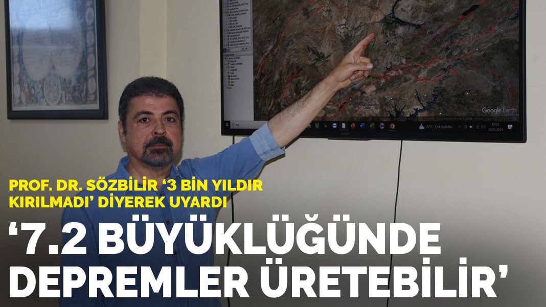 Prof. Dr. Sözbilir ‘3 bin yıldır kırılmadı’ diyerek uyardı: 7.2 büyüklüğünde depremler üretebilir