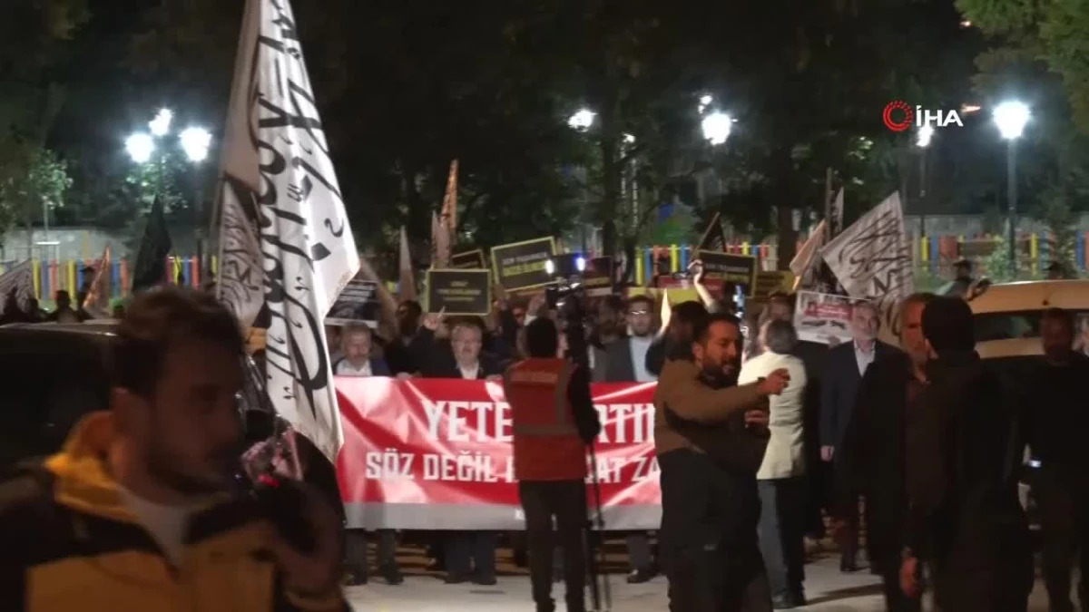 Ankara’da Köklü Değişim Derneği, İsrail’in Refah’ta başlattığı saldırıyı protesto etti