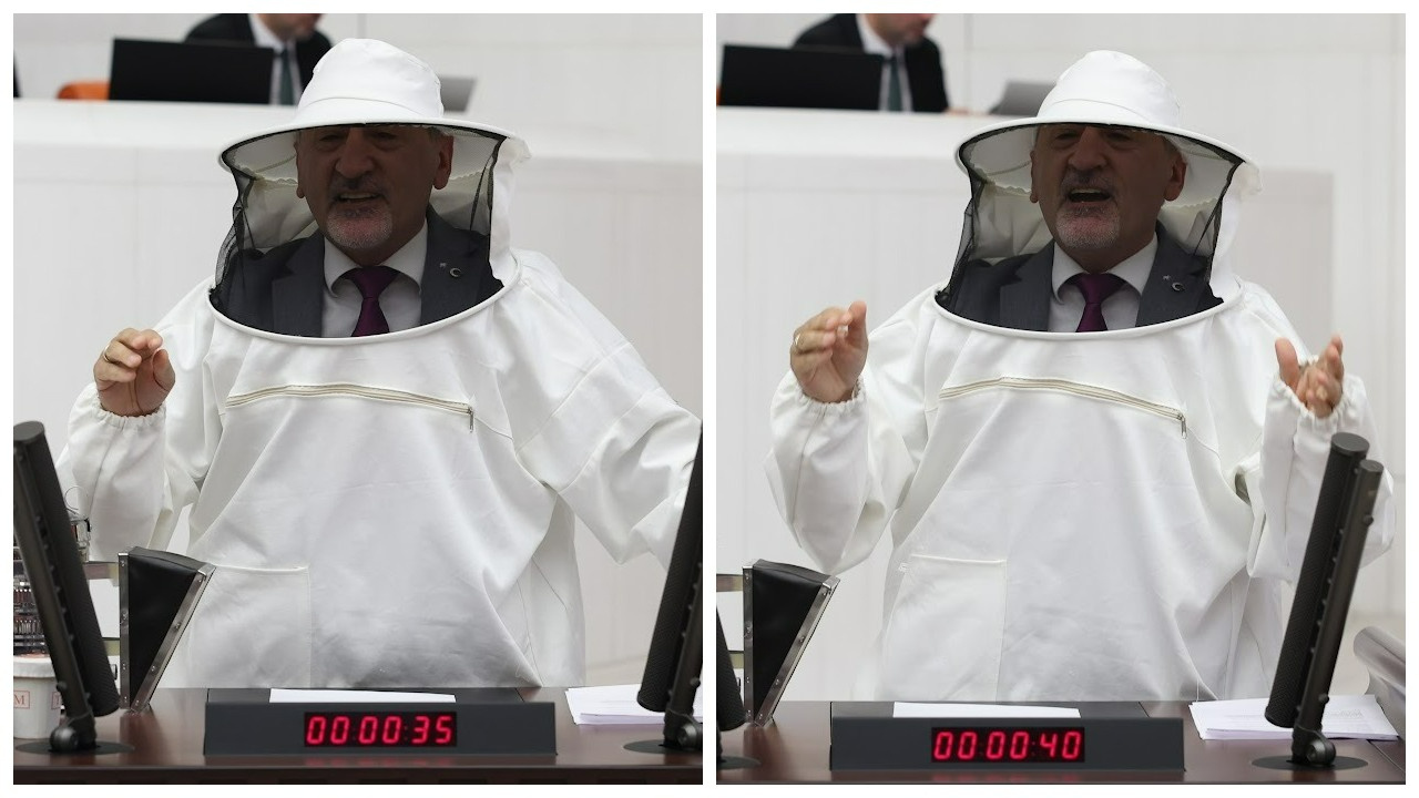 Meclis’te ilginç anlar: CHP’li Adıgüzel arıcı kıyafeti giyerek konuştu