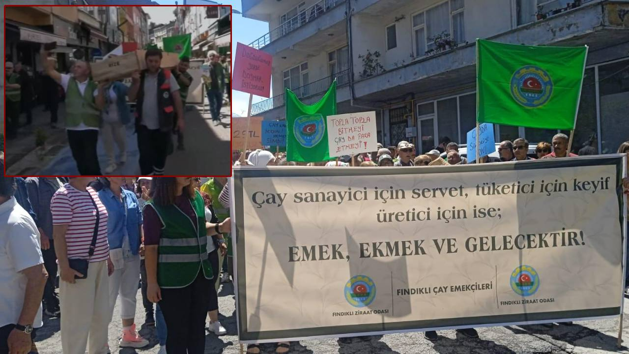 Rize’de çay üreticilerinden protesto: Çay için cenaze töreni düzenlendi