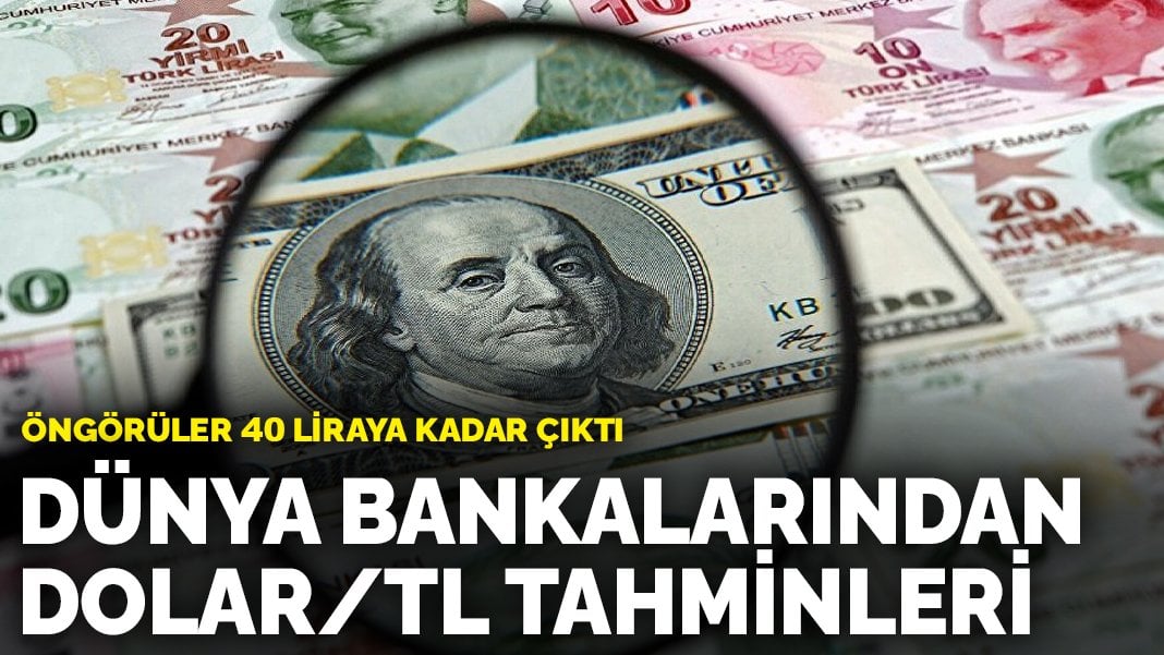 Dünya bankalarından dolar-TL tahminleri: Öngörüler 40 liraya kadar çıkıyor