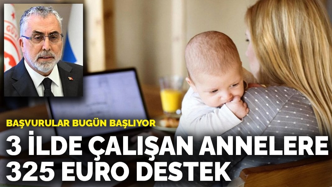 3 ilde çalışan annelere 325 euro destek: Başvurular bugün başlıyor