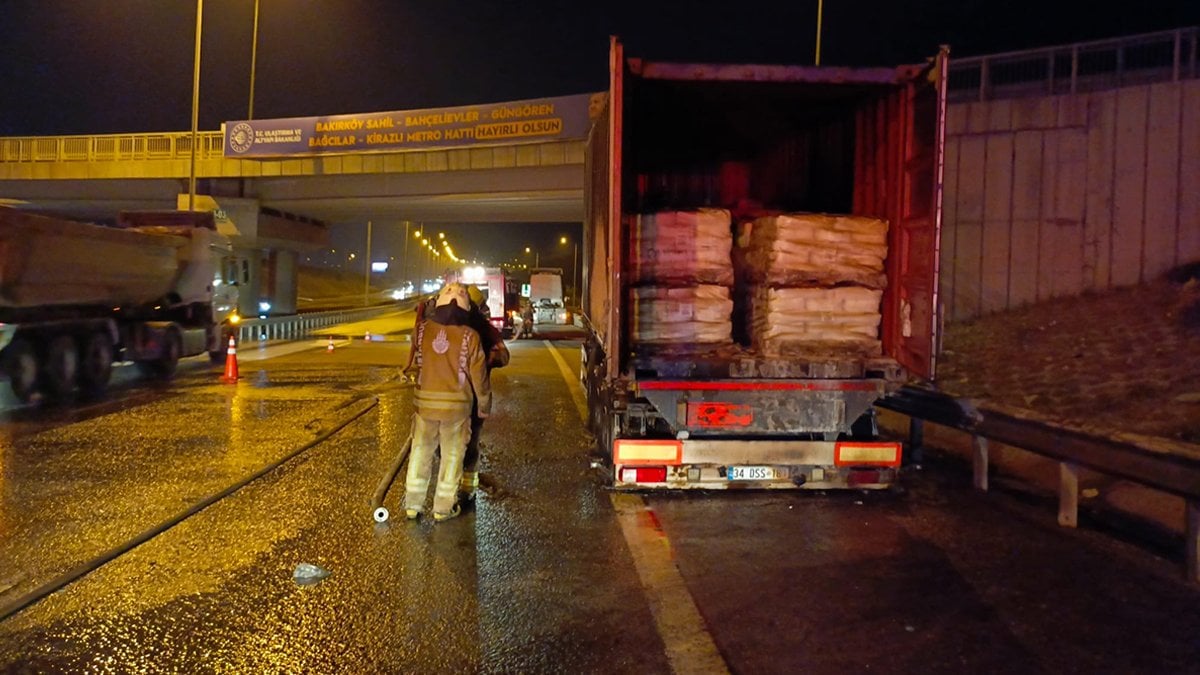 Kuzey Marmara Otoyolu’nda TIR yangını!