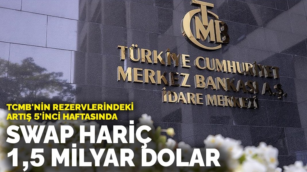 TCMB’nin rezervlerindeki artış 5’inci haftasında: Swap hariç 1,5 milyar dolar