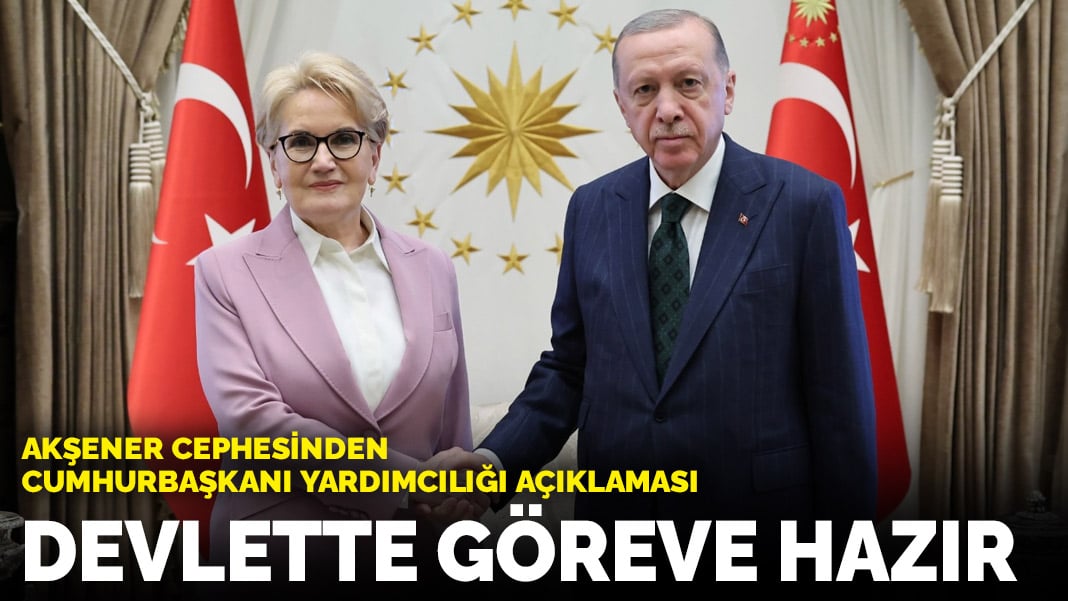 Akşener cephesinden Cumhurbaşkanı Yardımcılığı açıklaması: Devlette göreve hazır